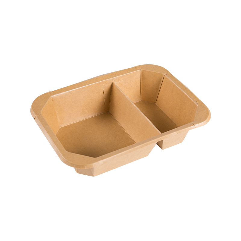 PROMPTU Environmental Friendly Kraft Rectangular Two Compartment Takeaway Fast Food sarcina boxes