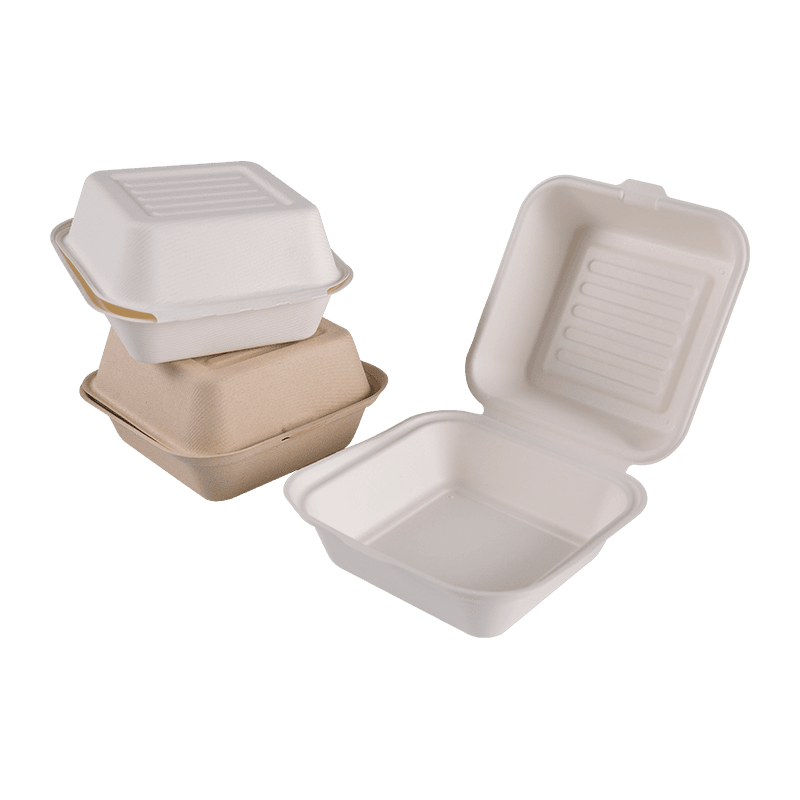 Sugarcane Bagasse Square Takeaway Burger Prandium continens