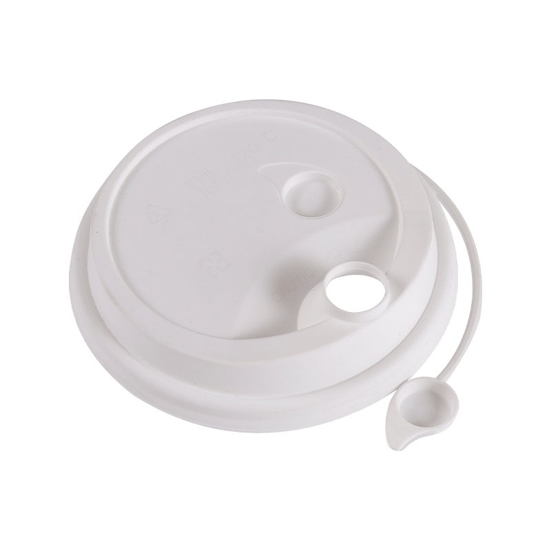 PP Infusione Molded Cup Cover with Round Stopper Leak-probation Succus Frigidi Bibe Plastic Cup Cover